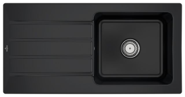 V&B Spüle Architectura 60 mit Ablaufgarnitur, Handbetätigung, ebony CeramicPlus