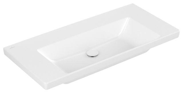 V&B Schrank-Waschtisch Subway 3.0 100x47cm, eckig, ohne Hahnloch/ohne Überlauf, weiß C-plus