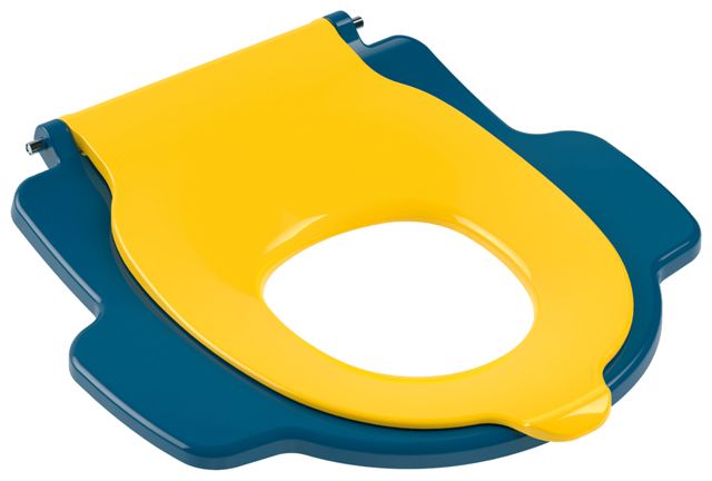 V&B WC-Sitz O.Novo Kids ohne Deckel, für Kinder, Scharniere Edelstahl, Ocean Blue/Sunshine Yellow
