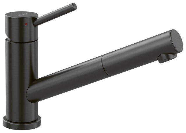 V&B Spültisch-Einhebelmischer Como Window 8,6 l/min, umlegbar, ausziehbar, Edelstahl anthracite