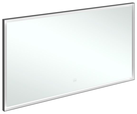 V&B Spiegel Subway 3.0 Aluminiumrahmen, 140 x 75 x 4,75 cm, schwarz matt/weiß matt