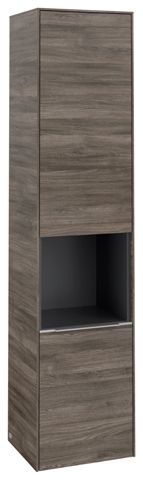 V&B Hochschrank Subway 3.0 40x171x36,2cm, Schanier links/Griff Aluminium glänzend, stone oak