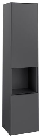 V&B Hochschrank Subway 3.0 40x171x36,2cm, Schanier links/Griff Volcano black, graphite