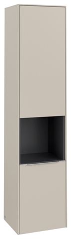 V&B Hochschrank Subway 3.0 40x171x36,2cm, Schanier rechts/Griff Aluminium glänzend, cashmere grey