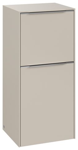 V&B Seitenschrank Subway 3.0 40x86x36,2cm, Schanier links/Griff Aluminium glänzend, cashmere grey