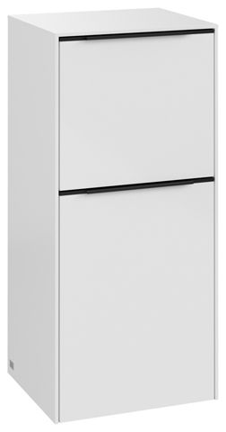 V&B Seitenschrank Subway 3.0 40x86x36,2cm, Schanier links/Griff Volcano black, brilliant white