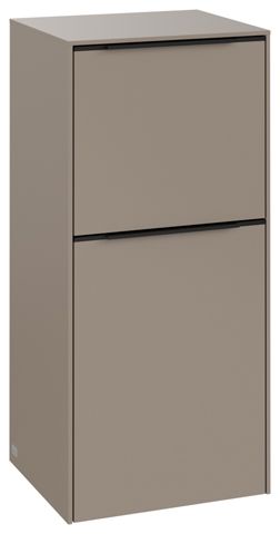 V&B Seitenschrank Subway 3.0 40x86x36,2cm, Schanier rechts/Griff Volcano black, taupe