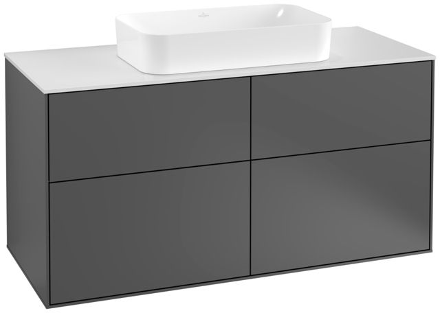 V&B Waschtisch-Unterschrank Finion 120x60,3cm, Abdeckplatte white matt, Anthracite matt