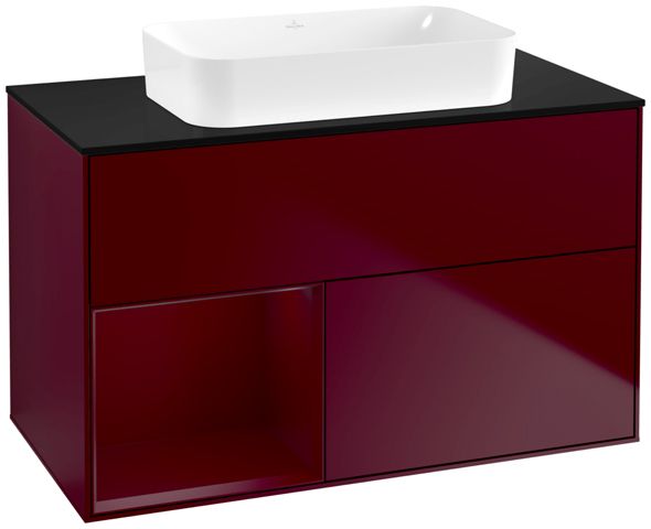 V&B Waschtisch-Unterschrank Finion 100x60,3x50,1cm, Regal links Peony, Peony Matt