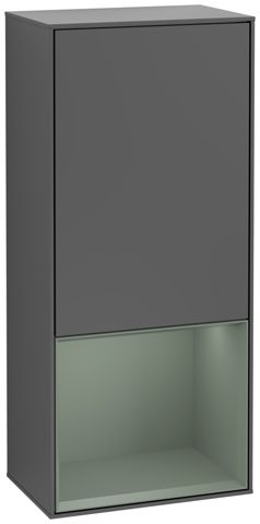 V&B Seitenschrank Wandbeleuchtung Finion 41,8cm, rechts, Regal unten Olive Matt, Anthracite matt