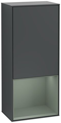 V&B Seitenschrank Wandbeleuchtung Finion 41,8cm, rechts, Regal unten Olive Matt, Midnight Blue Matt Lacquer