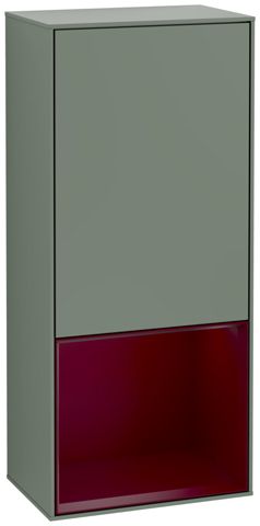 V&B Seitenschrank Wandbeleuchtung Finion 41,8cm, rechts, Regal unten Peony Matt, Olive Matt Lacquer