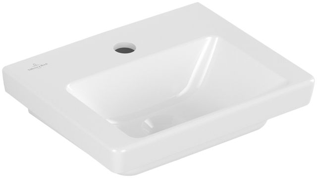 V&B Handwaschbecken Subway 3.0 37x30,5cm, eckig, mit Hahnloch/ohne Überlauf, weiß