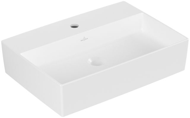 V&B Aufsatzwaschtisch Memento 2.0 Hahnloch, ohne Überlauf, stone white C-plus, 60x42cm