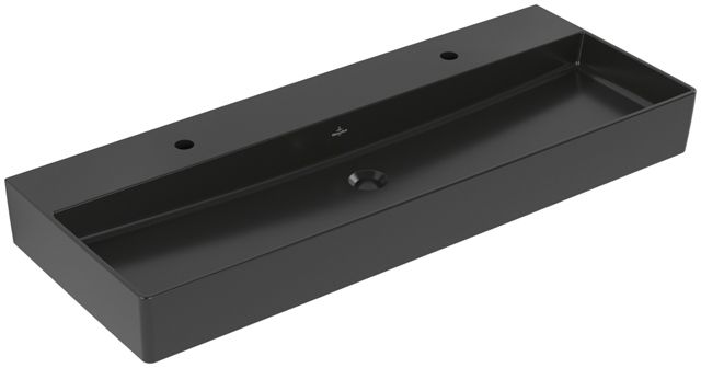 V&B Waschtisch Memento 2.0 120x47cm, 2xHahnloch, ohne Überlauf, ebony C-plus