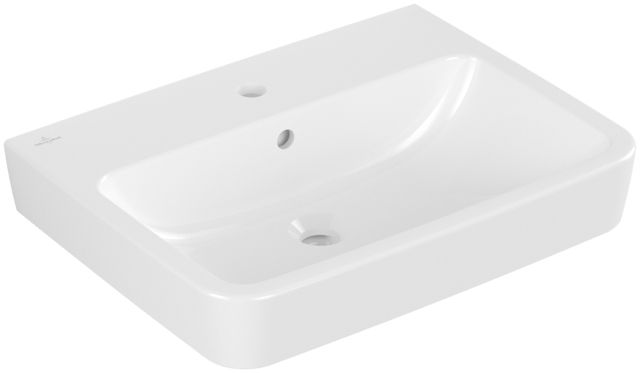 V&B Waschtisch O.Novo 60x46cm, eckig, mit Hahnloch, mit Überlauf, weiß C-plus