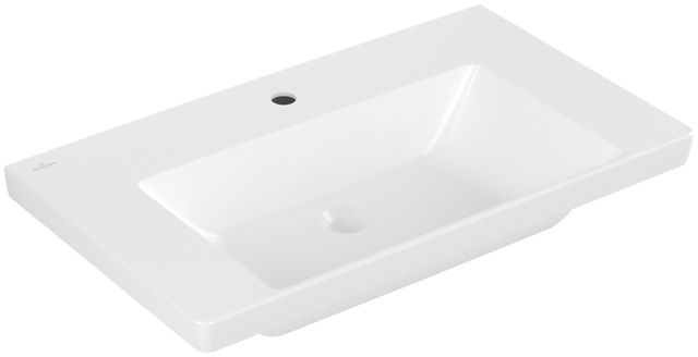 V&B Schrank-Waschtisch Subway 3.0 80x47cm, eckig, mit 1 Hahnloch/ohne Überlauf, stone white C-plus