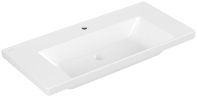 V&B Schrank-Waschtisch Subway 3.0 100x47cm, eckig, mit 1 Hahnloch/ohne Überlauf, stone white C-plus