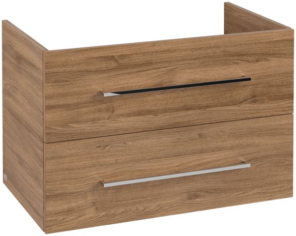 V&B Waschtisch-Unterschrank Avento 78x51,4x48,4cm, 2 Auszüge, wandhängend, Griff Chrome Glanz, Kansas Oak
