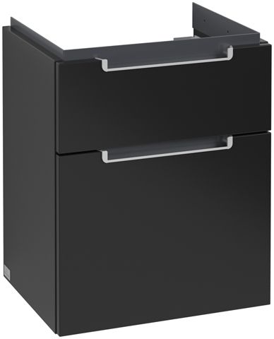 V&B Waschtisch-Unterschrank Subway 2.0 48,5x59x38cm, Griff silber matt, black matt lacquer
