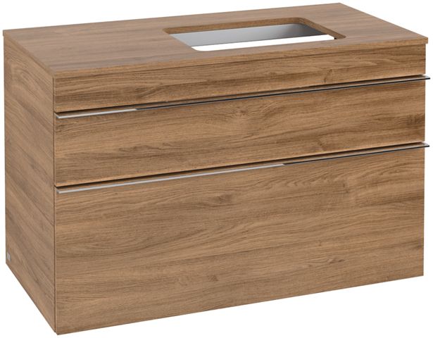 V&B Waschtisch-Unterschrank Venticello 95,7x60,6x50,2cm, Waschtisch rechts, Griff Chrom, kansas oak