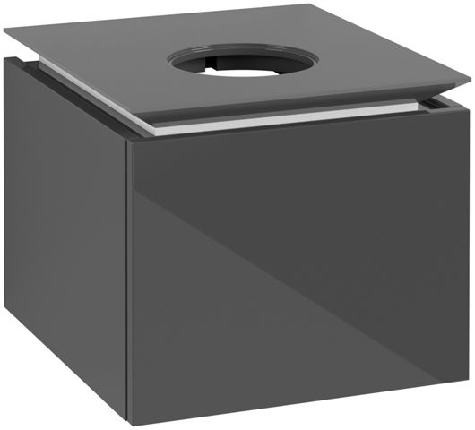 V&B Waschtischunterschrank Legato 45x38x50cm, Waschtisch mittig, Glossy Grey