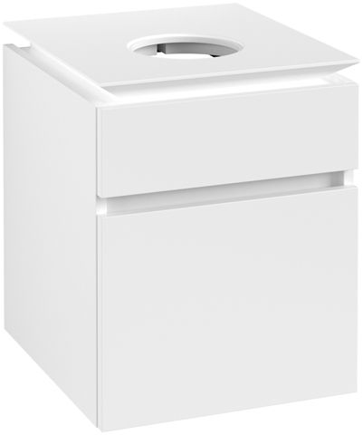 V&B Waschtischunterschrank Legato 45x55x50cm, Waschtisch mittig, White Matt