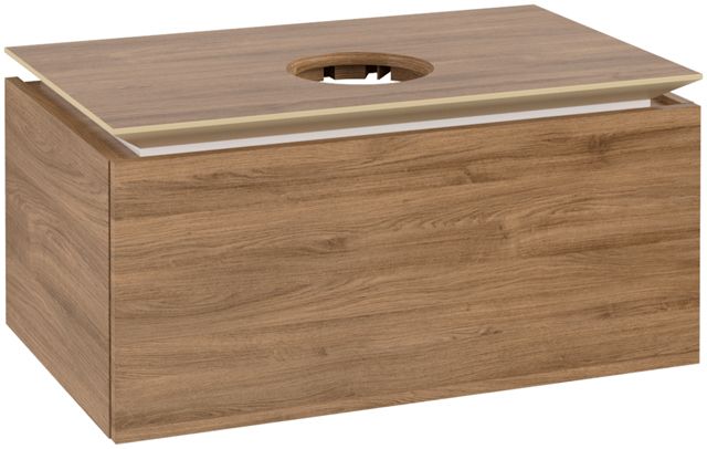 V&B Waschtischunterschrank Legato 80x38x50cm, Waschtisch mittig, Kansas Oak