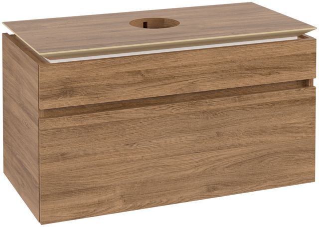 V&B Waschtischunterschrank Legato 100x55x50cm, Waschtisch mittig, Kansas Oak