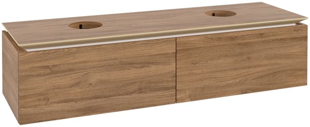 V&B Waschtischunterschrank Legato 160x38x50cm, für 2 Waschtische, Kansas Oak