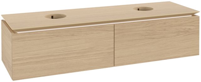 V&B Waschtischunterschrank Legato 160x38x50cm, für 2 Waschtische, Nordic Oak