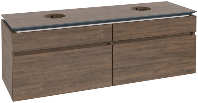 V&B Waschtischunterschrank Legato 160x55x50cm, für 2 Waschtische, Arizona Oak