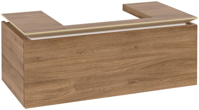 V&B Waschtischunterschrank Legato 100x38x50cm, Waschtisch mittig, Kansas Oak
