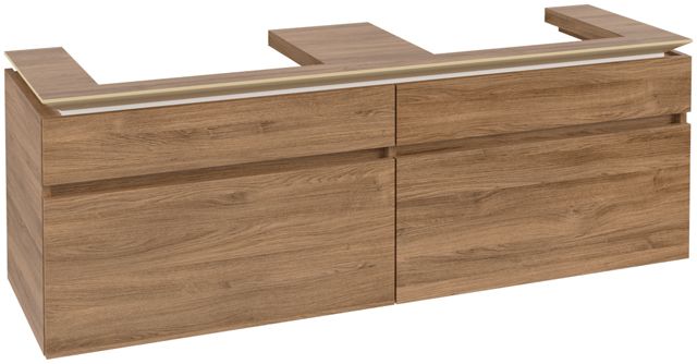 V&B Waschtischunterschrank Legato 160x55x50cm, für 2 Waschtische, Kansas Oak