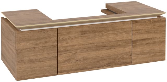 V&B Waschtischunterschrank Legato 120x38x50cm, Waschtisch mittig, Kansas Oak