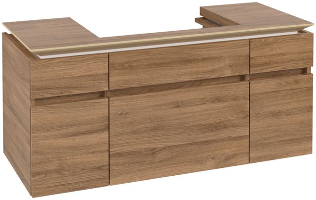 V&B Waschtischunterschrank Legato 120x55x50cm, Waschtisch mittig, Kansas Oak