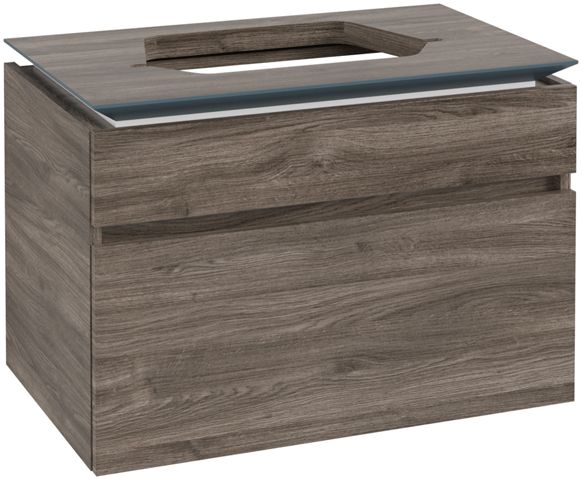 V&B Waschtischunterschrank Legato 80x55x50cm, Waschtisch mittig, Stone Oak
