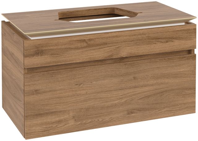 V&B Waschtischunterschrank Legato 100x55x50cm, Waschtisch mittig, Kansas Oak