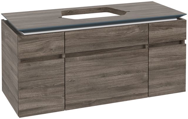 V&B Waschtischunterschrank Legato 120x55x50cm, Waschtisch mittig, Stone Oak