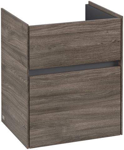 V&B Waschtischunterschrank Collaro 46x54,6x37,4cm, Waschbecken mittig, stone oak