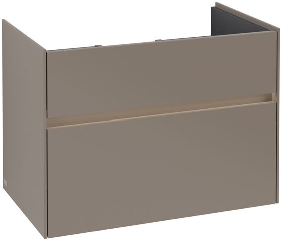 V&B Waschtischunterschrank Collaro 75,4x54,6x44,4cm, Waschbecken mittig, LED-Beleuchtung, truffle grey