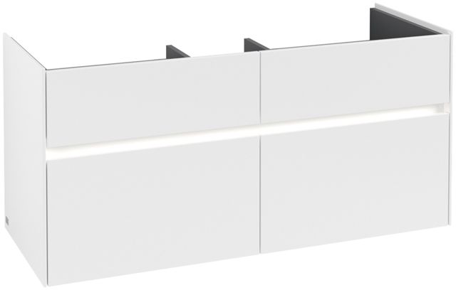 V&B Waschtischunterschrank Collaro 115,4x54,6x44,4cm, Waschbecken mittig, LED, white matt