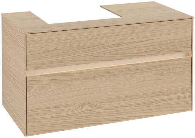 V&B Waschtischunterschrank Collaro 100x54,8x50cm, Waschtisch links, LED-Beleuchtung 7,3 W, nordic oak