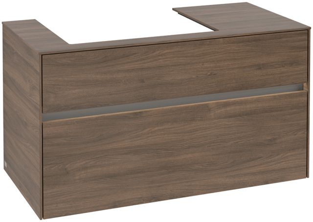 V&B Waschtischunterschrank Collaro 100x54,8x50cm, Waschtisch links, LED-Beleuchtung 7,3 W, arizona oak