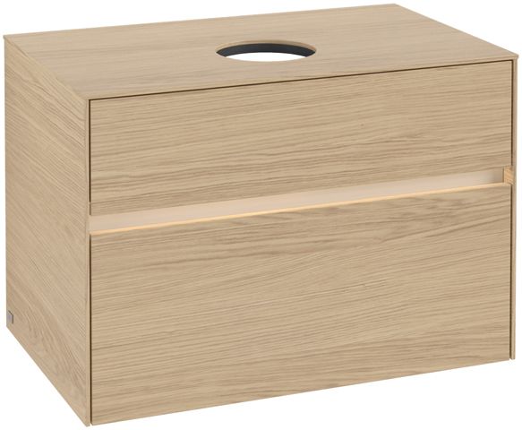 V&B Waschtischunterschrank Collaro 80x54,8x50cm, Waschtisch mittig, LED-Beleuchtung 5,7 W, nordic oak