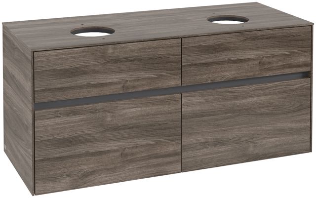 V&B Waschtischunterschrank Collaro 120x54,8x50cm, für 2 Waschtische, stone oak