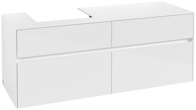 V&B Waschtischunterschrank Collaro 140x54,8x50cm, Waschtisch links, glossy white