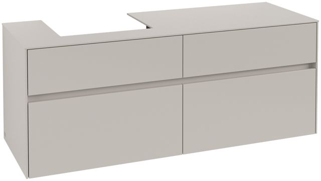 V&B Waschtischunterschrank Collaro 140x54,8x50cm, Waschtisch links, soft grey