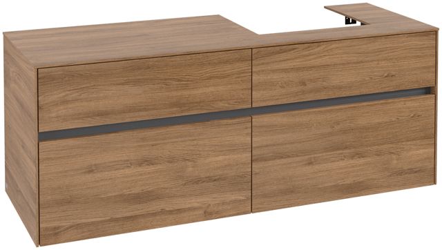 V&B Waschtischunterschrank Collaro 140x54,8x50cm, Waschtisch rechts, kansas oak