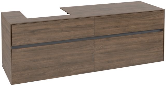 V&B Waschtischunterschrank Collaro 160x54,8x50cm, Waschtisch links, arizona oak